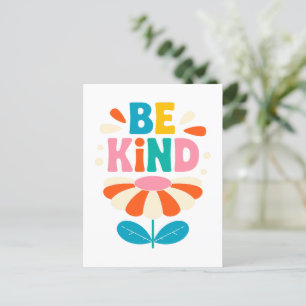 Seien Sie freundlich farbenfrohe Blume - inspirier Postkarte
