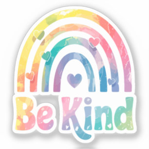Seien Sie freundlich farbenfroher Regenbogen - ins Aufkleber