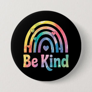 Seien Sie freundlich farbenfroher Regenbogen - ins Button