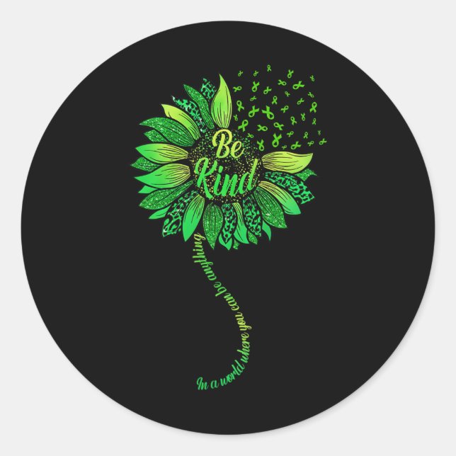Seien Sie freundlich grüne Multifunktionsblume Son Runder Aufkleber (Vorderseite)