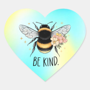 Seien Sie freundlich Honey Bee Clipart-57650 Herz-Aufkleber