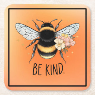Seien Sie freundlich Honey Bee Clipart-57650 Rechteckiger Pappuntersetzer