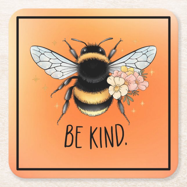 Seien Sie freundlich Honey Bee Clipart-57650 Rechteckiger Pappuntersetzer (Vorderseite)