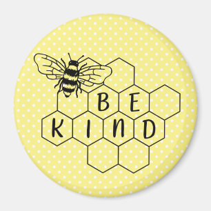 Seien Sie freundlich Hummel Gelber Polka Dot Magnet