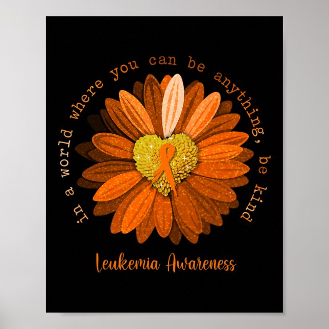 Seien Sie freundlich Leukämie Awareness Orange Rib Poster (Vorne)