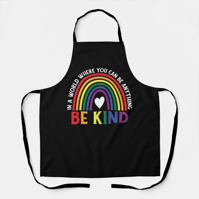 Seien Sie freundlich LGBTQ Pride Rainbow Schürze (Vorderseite)