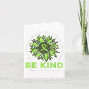 Seien Sie freundlich Mental Health Awareness Green Karte