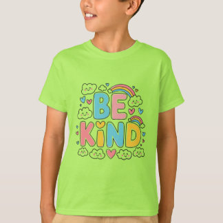 Seien Sie freundlich - Niedlicher und farbenfroher T-Shirt