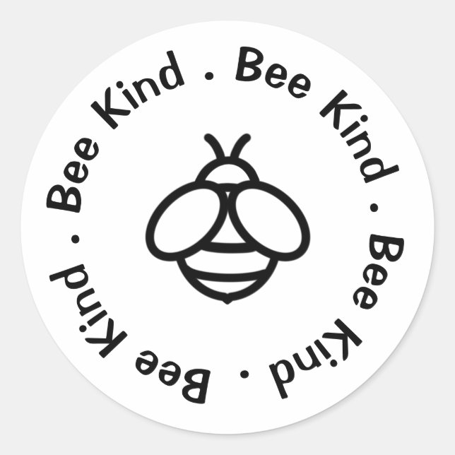 Seien Sie freundlich - niedliches Bienendesign Runder Aufkleber (Vorderseite)