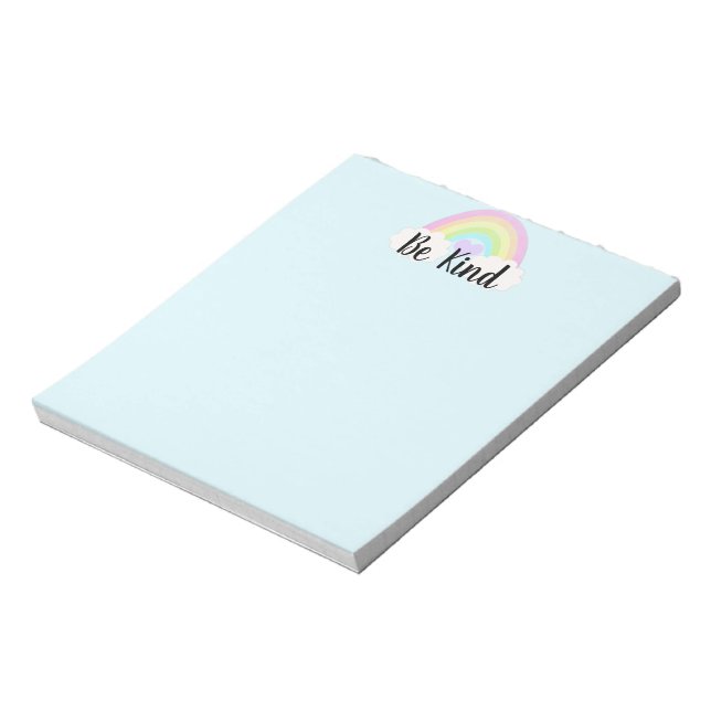 Seien Sie freundlich Pastell Watercolor Rainbow Notizblock (Rotiert)