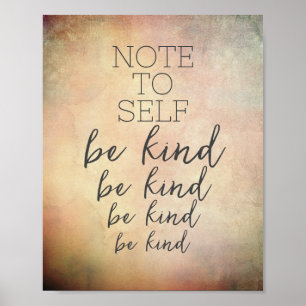 Seien Sie freundlich positiver Anführungstext in w Poster