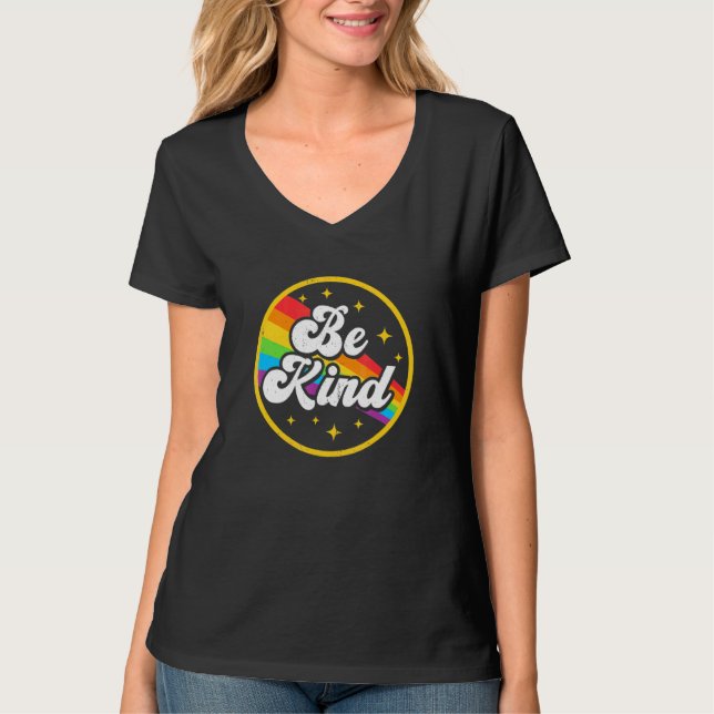 Seien Sie freundlich Rainbow Gay Gbt Pride Allily  T-Shirt (Vorderseite)