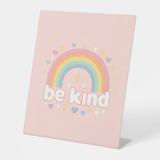 Seien Sie freundlich - Rainbow Pastel-Positionieru Sockelschild