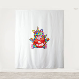 Seien Sie freundlich Shirt Autismus Bewusstsein Ge Wandteppich