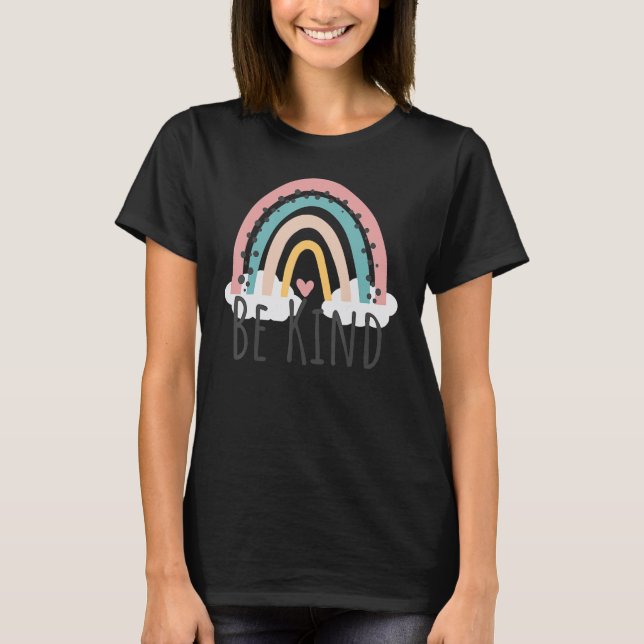 Seien Sie freundlich Shirt Niedlich Rainbow Positi (Vorderseite)