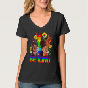 Seien Sie freundlich signierter Sprachhandschuh un T-Shirt
