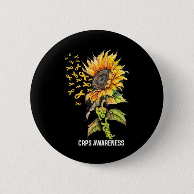 Seien Sie freundlich Sonnenblumen Crps-Bewusstsein Button (Vorderseite)