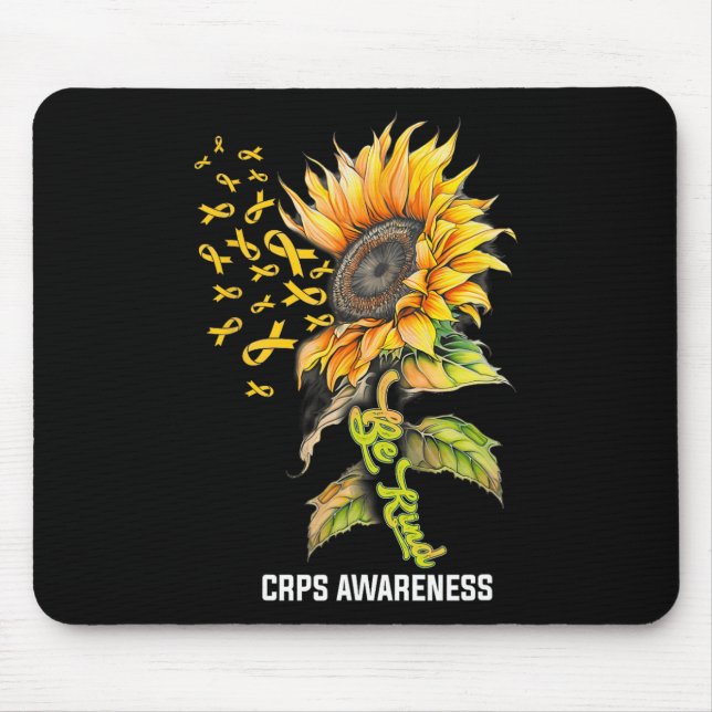Seien Sie freundlich Sonnenblumen CRPS-Bewusstsein Mousepad (Vorne)