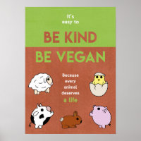 Seien Sie freundlich Vegan Poster