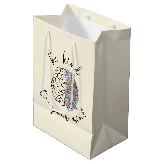 Seien Sie freundlich zu Ihrem Geist, wie das Gehir Mittlere Geschenktüte (Vorderseite Schrägansicht)