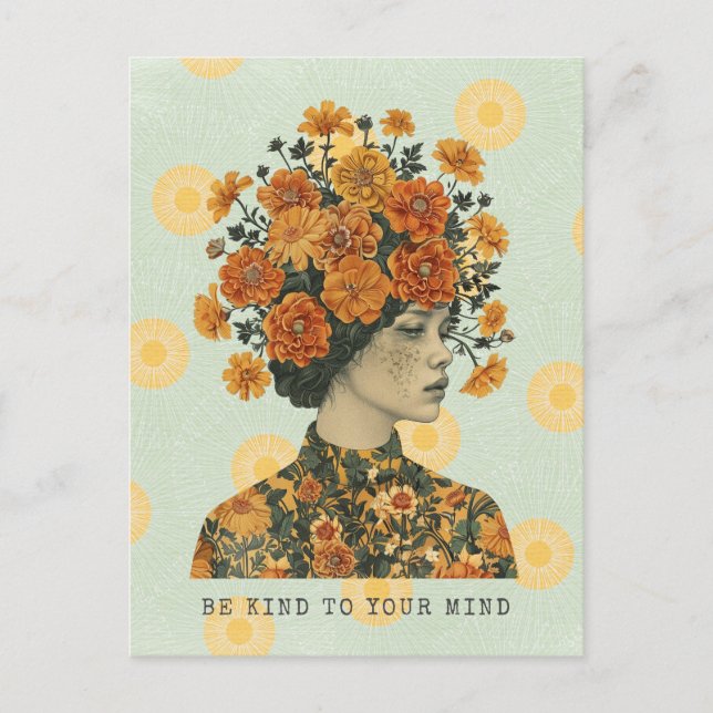 Seien Sie freundlich zu Ihrem Verstand Postkarte (Vorderseite)