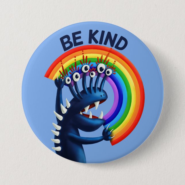 Seien Sie freundlicher Rainbow Niedlich Button (Vorderseite)