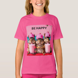 Seien Sie froh, chipmunks rosa Erdbeermilch T-Shirt