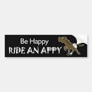 Seien Sie froh, einen Appy Appaloosa (schwarz) Auf Autoaufkleber