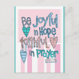 Seien Sie froh in Faith Pink Postcard Postkarte