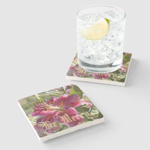 Seien Sie frohe Marmor Untersetzer Lily Blume Lili