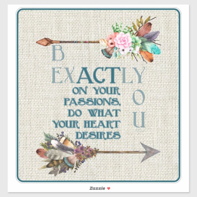 Seien Sie genau Sie | Boho Arrows | Inspiration Aufkleber (Blatt)
