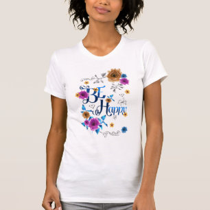 Seien Sie glücklich, gutes Zitat Blue Lila Gold Bl T-Shirt