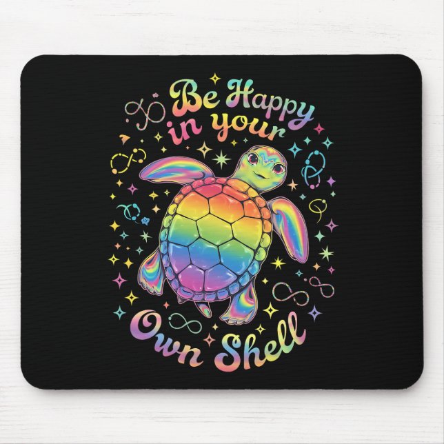 Seien Sie glücklich in Ihrer eigenen Muschel Rainb Mousepad (Vorne)