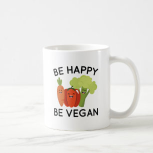 Seien Sie glücklich Vegan Kaffeetasse