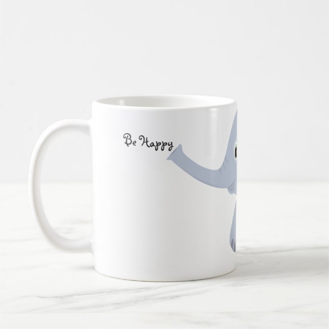 Seien Sie glückliche kleine Elefant-Tasse Kaffeetasse (Links)