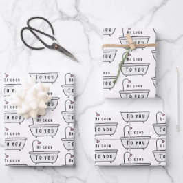 Seien Sie gut, wenn Sie Papierblätter einpacken Geschenkpapier Set