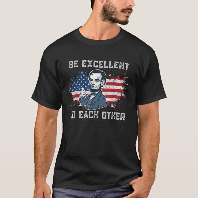 Seien Sie hervorragend zu einander lustige Abraham T-Shirt (Vorderseite)