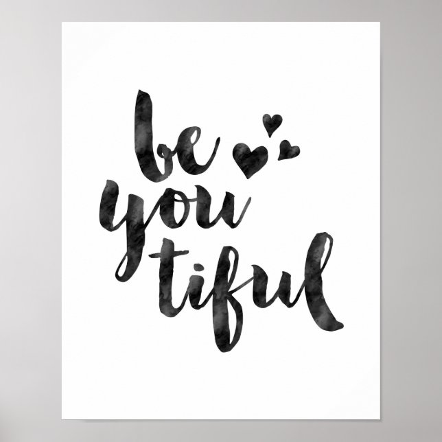 Seien Sie Ihr Aquarell-Typografie-Poster-Druck Poster (Vorne)