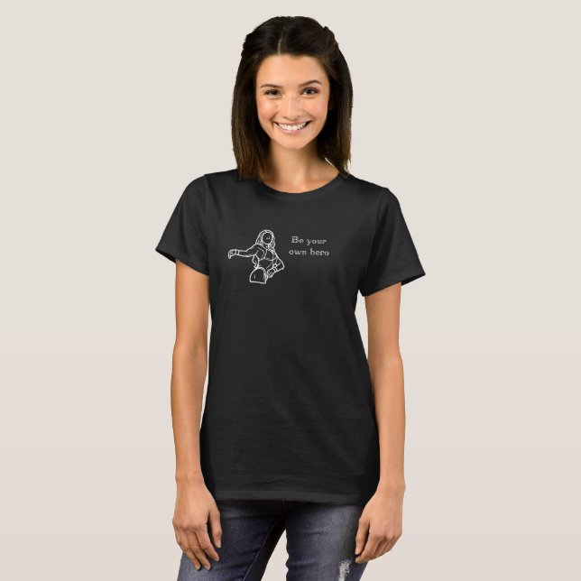 SEIEN SIE IHR EIGENES HERO SCHWARZ T-Shirt (Vorne ganz)