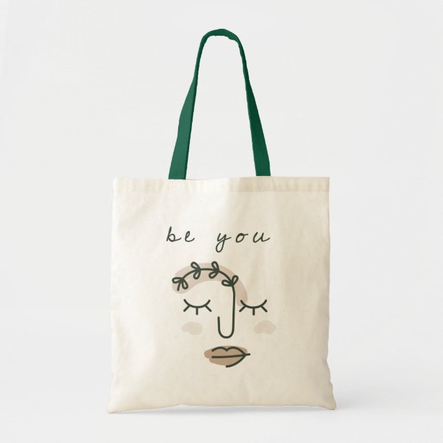 Seien Sie Ihr Motivierend Angebot Art Face Blätter Tragetasche (Vorne)