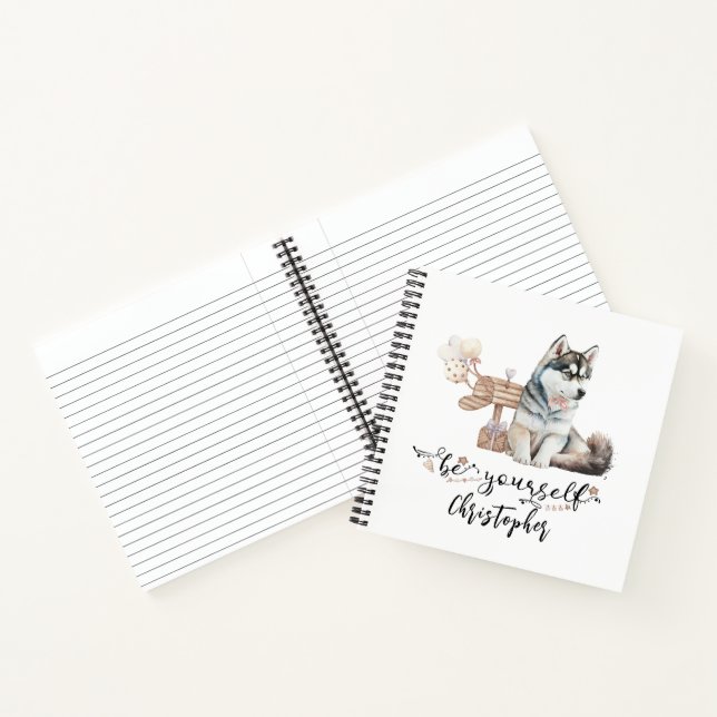 Seien Sie Ihr Personalisierter Husky-Welpe Notizbuch (Innenseite)
