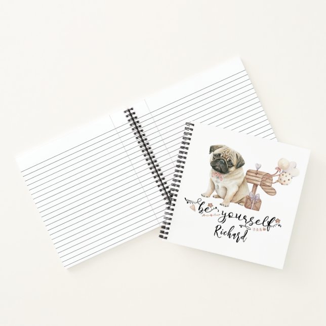 Seien Sie Ihr Personalisierter Mops Welpe Notizbuch (Innenseite)