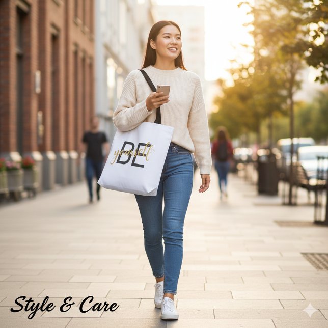 Seien Sie Ihr selbst inspirierender Werbetext Tasche (Be Yourself Inspirational Message Tote Bag)