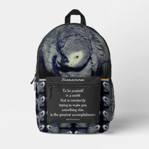 Seien Sie Ihr selbst Zitat Niedlichen Papagei Insp Bedruckter Rucksack