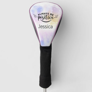 Seien Sie immer positiv Lila gelb Golf Headcover