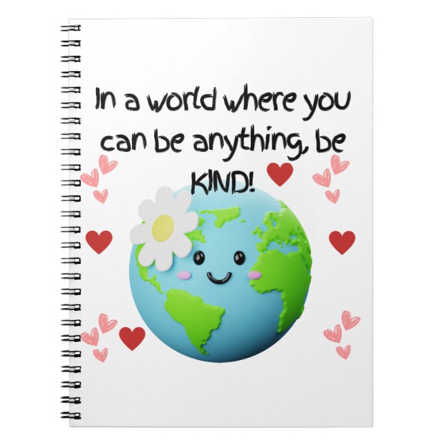 Seien Sie Kind Earth Teacher Notebook Notizblock (Vorderseite)