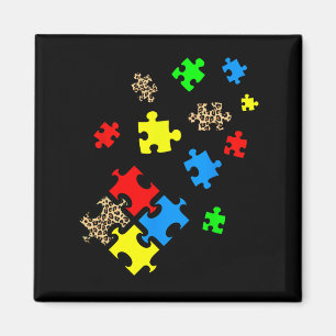 Seien Sie Kind Puzzle Pieces Leopard Autismus Bewu Magnet