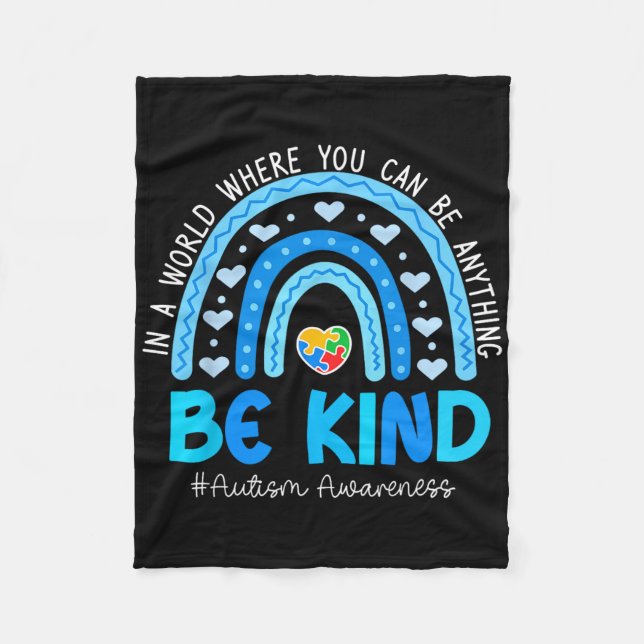 Seien Sie Kind Puzzle Rainbow Autismus Bewusstsein Fleecedecke (Vorderseite)