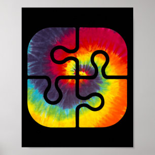 Seien Sie Kind Puzzlestücke Gefärbte Krawatte Nied Poster