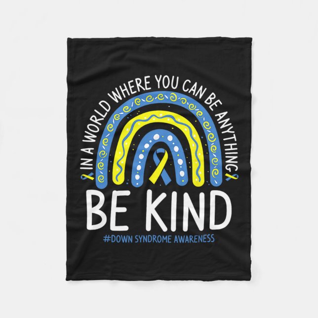 Seien Sie Kind Rainbow World Down Syndrome Awarene Fleecedecke (Vorderseite)